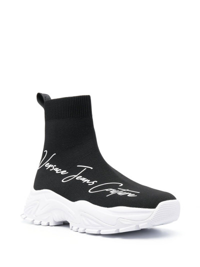 VERSACE JEANS COUTURE logo-print high-top sneakers outlook