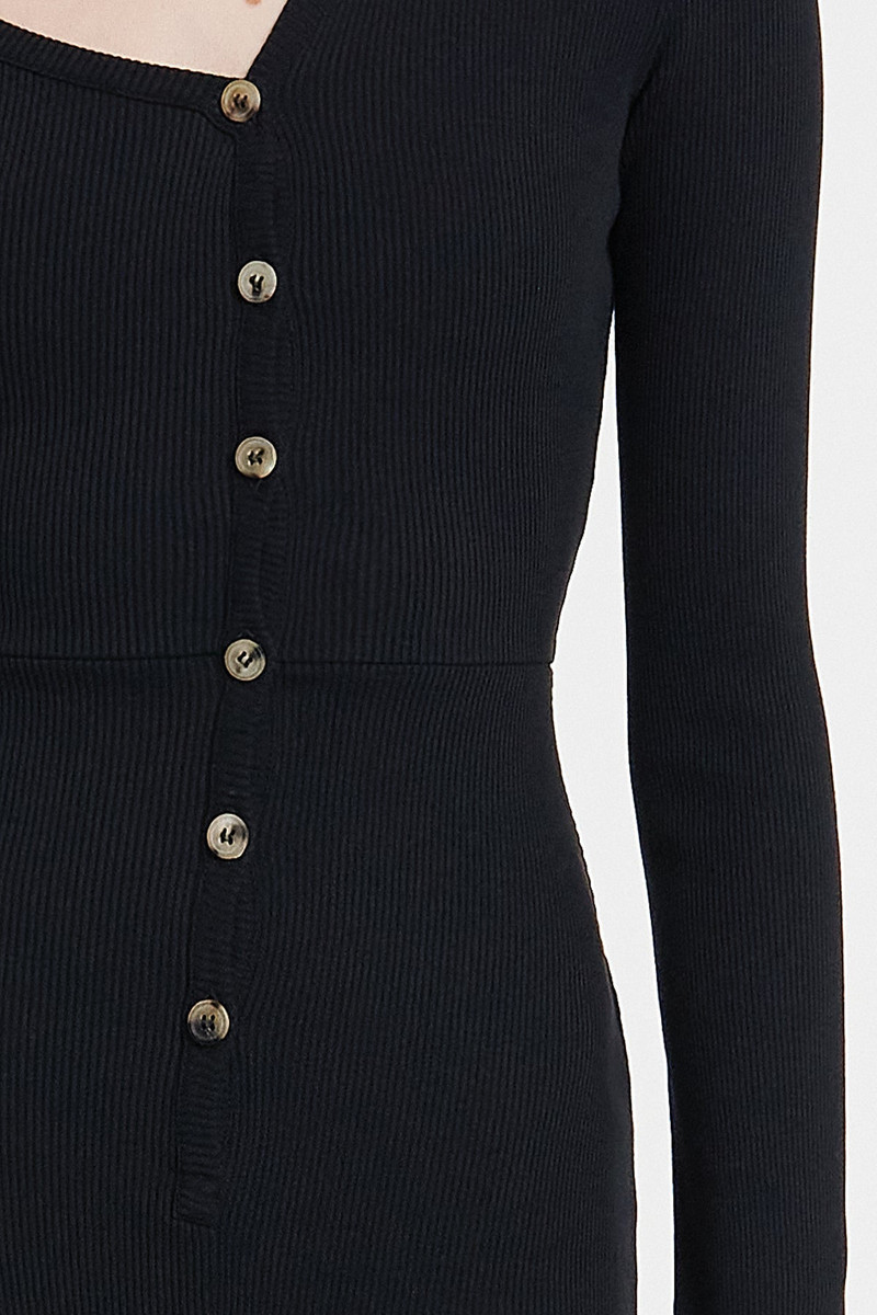 BODYSUIT WITH ASYMMETRIC COLLAR BLACK 5