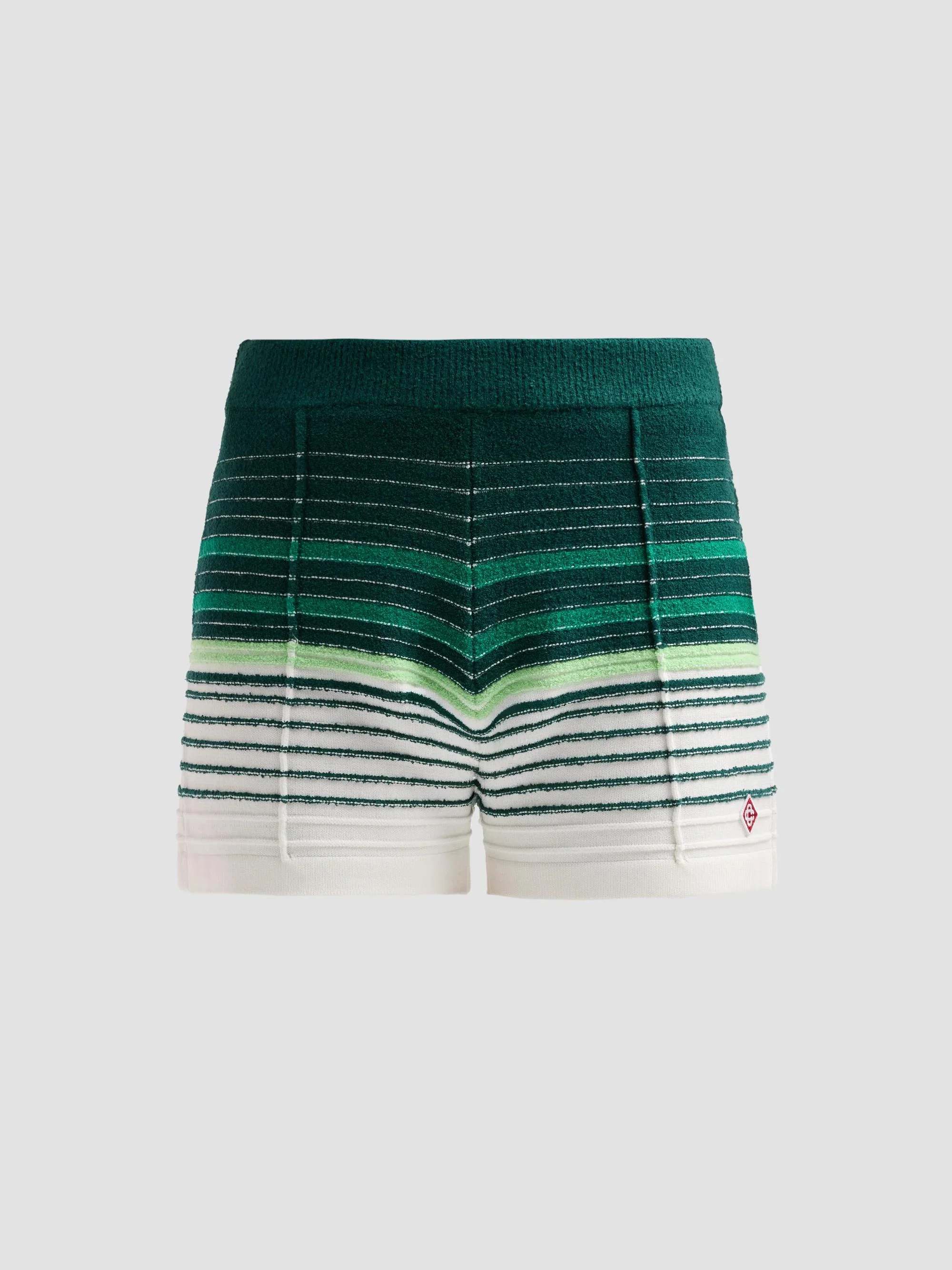 Women's Bouclé Striped Cotton-Blend Shorts - White Green - 1