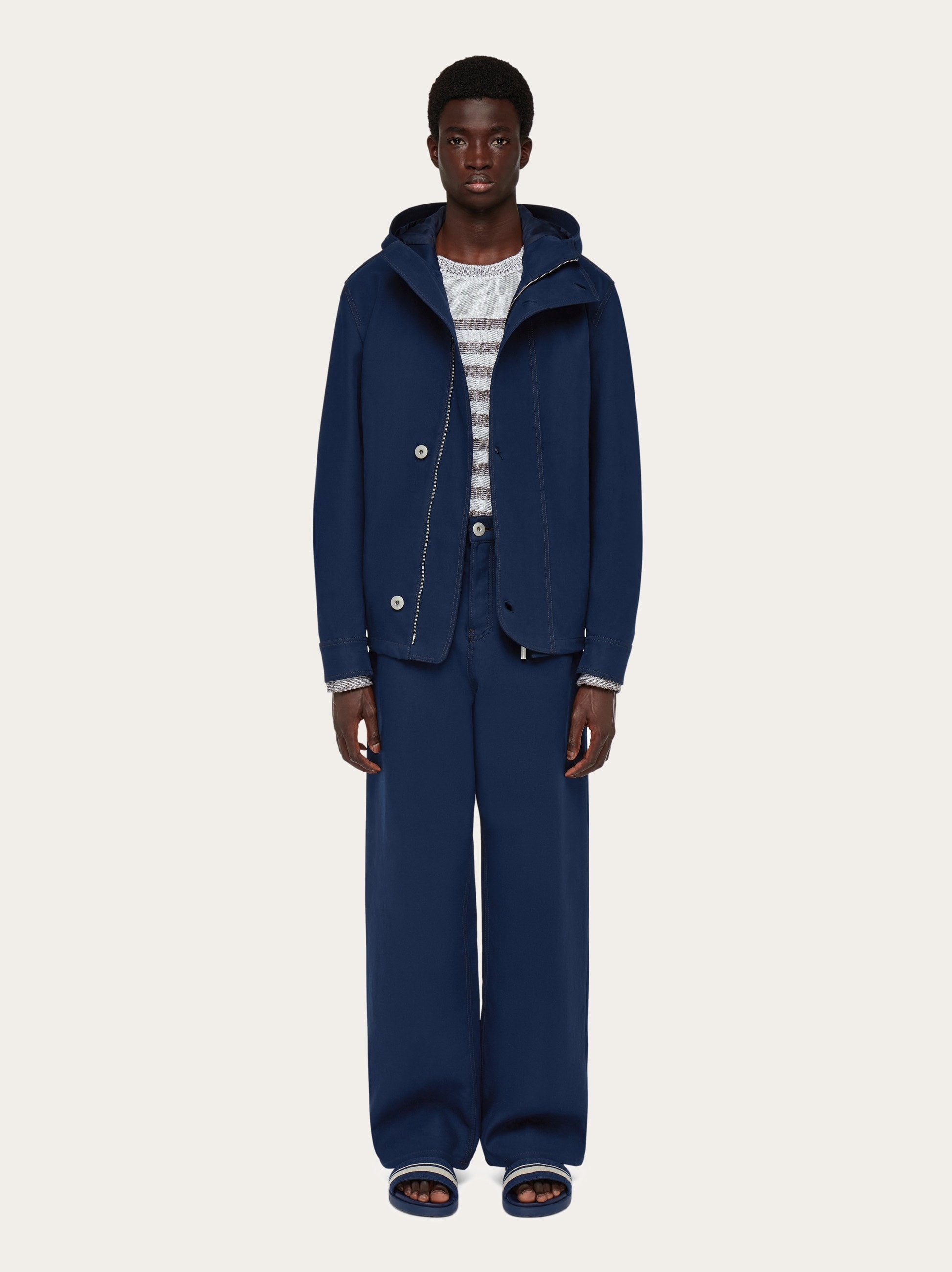 Denim hooded blouson - 9