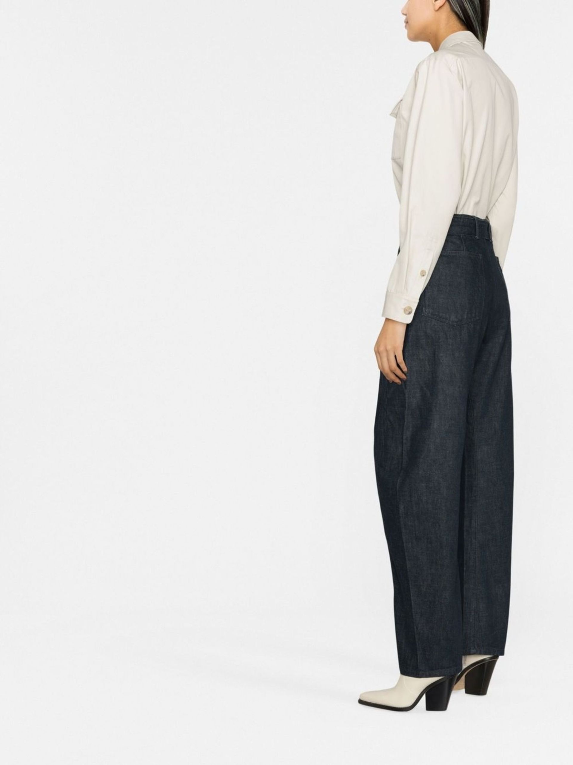 Blue Belted Straight Leg Trousers - 3