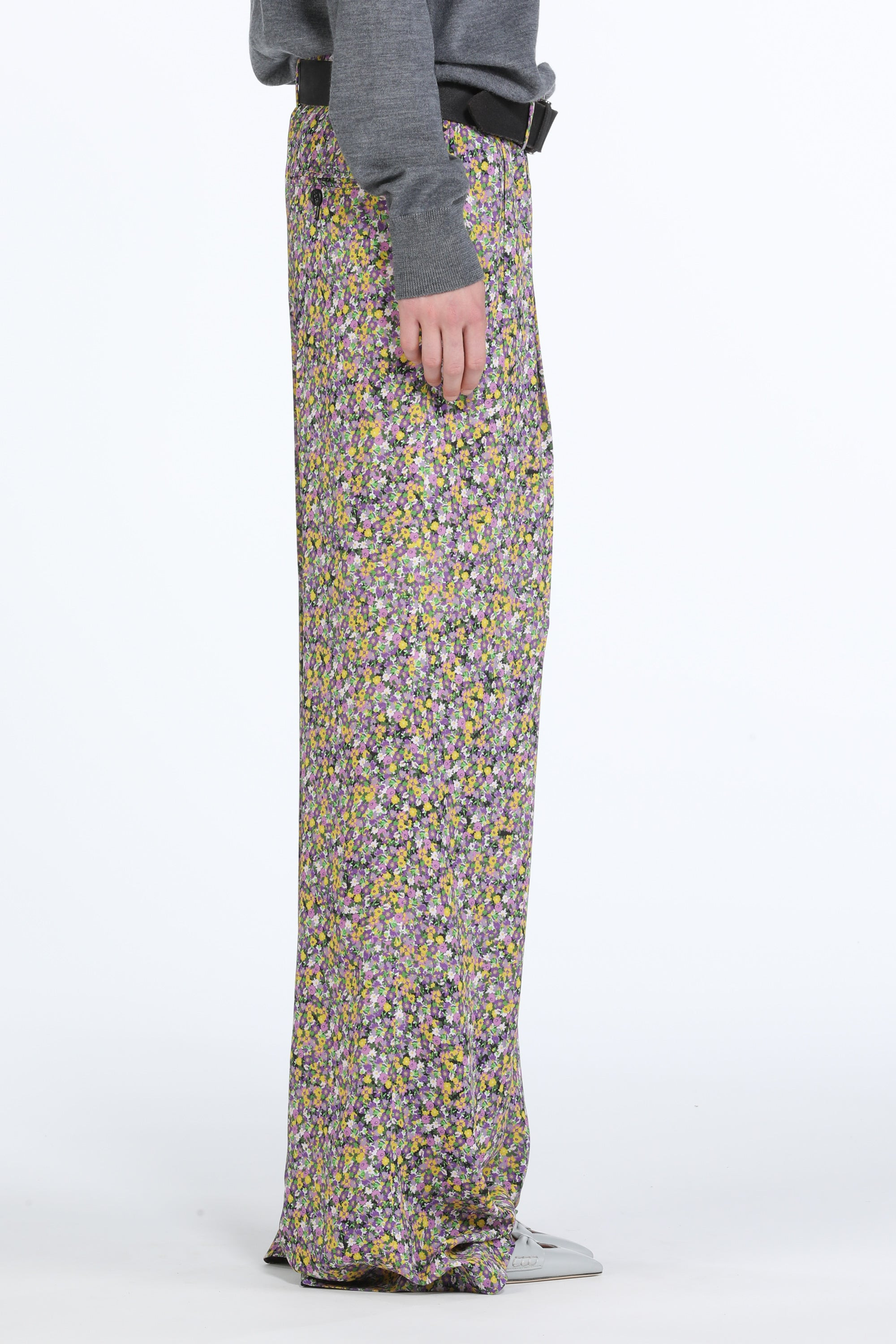 FLORAL-PRINT WIDE-LEG TROUSERS - 3