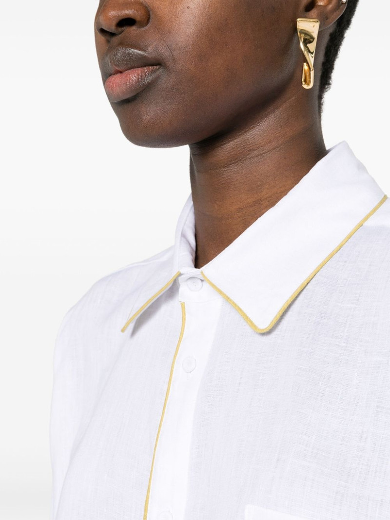 contrast-trim linen shirt 5