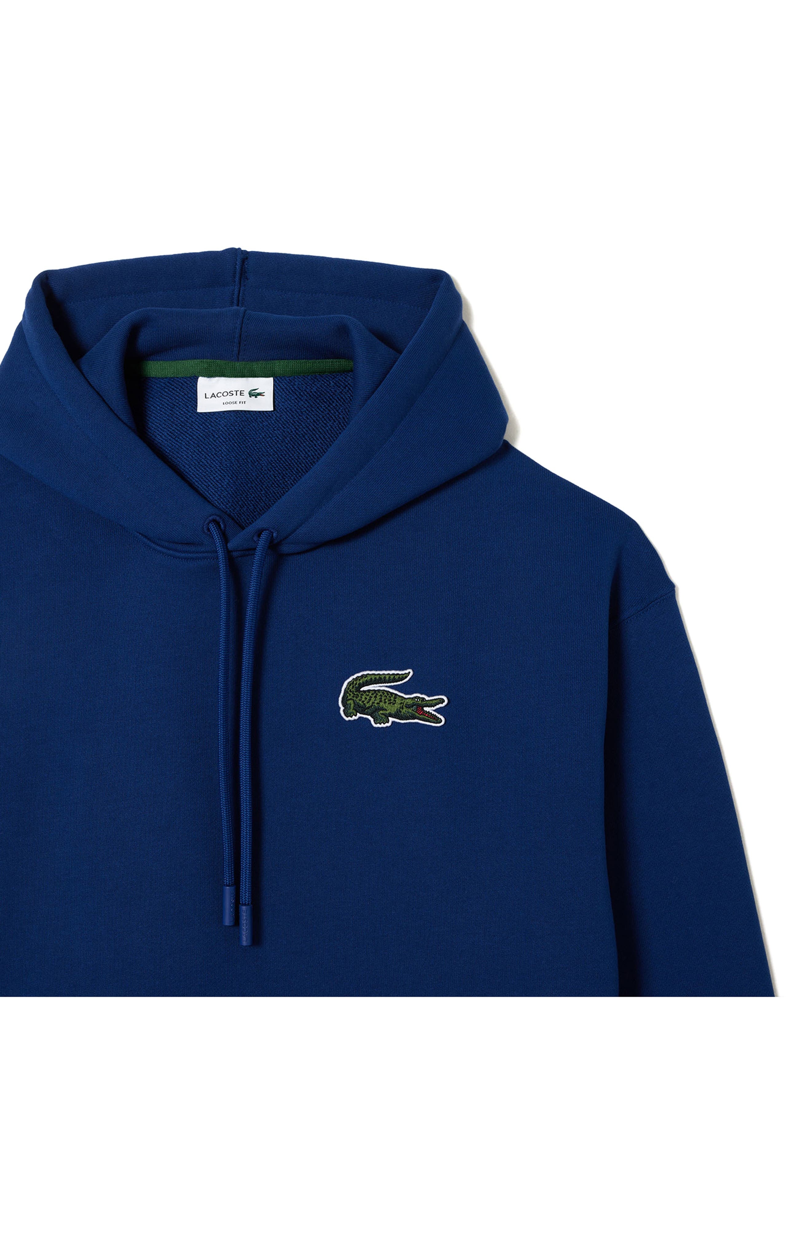 Lacoste Loose Fit Cotton Hoodie in F9F Methylene at Nordstrom - 3