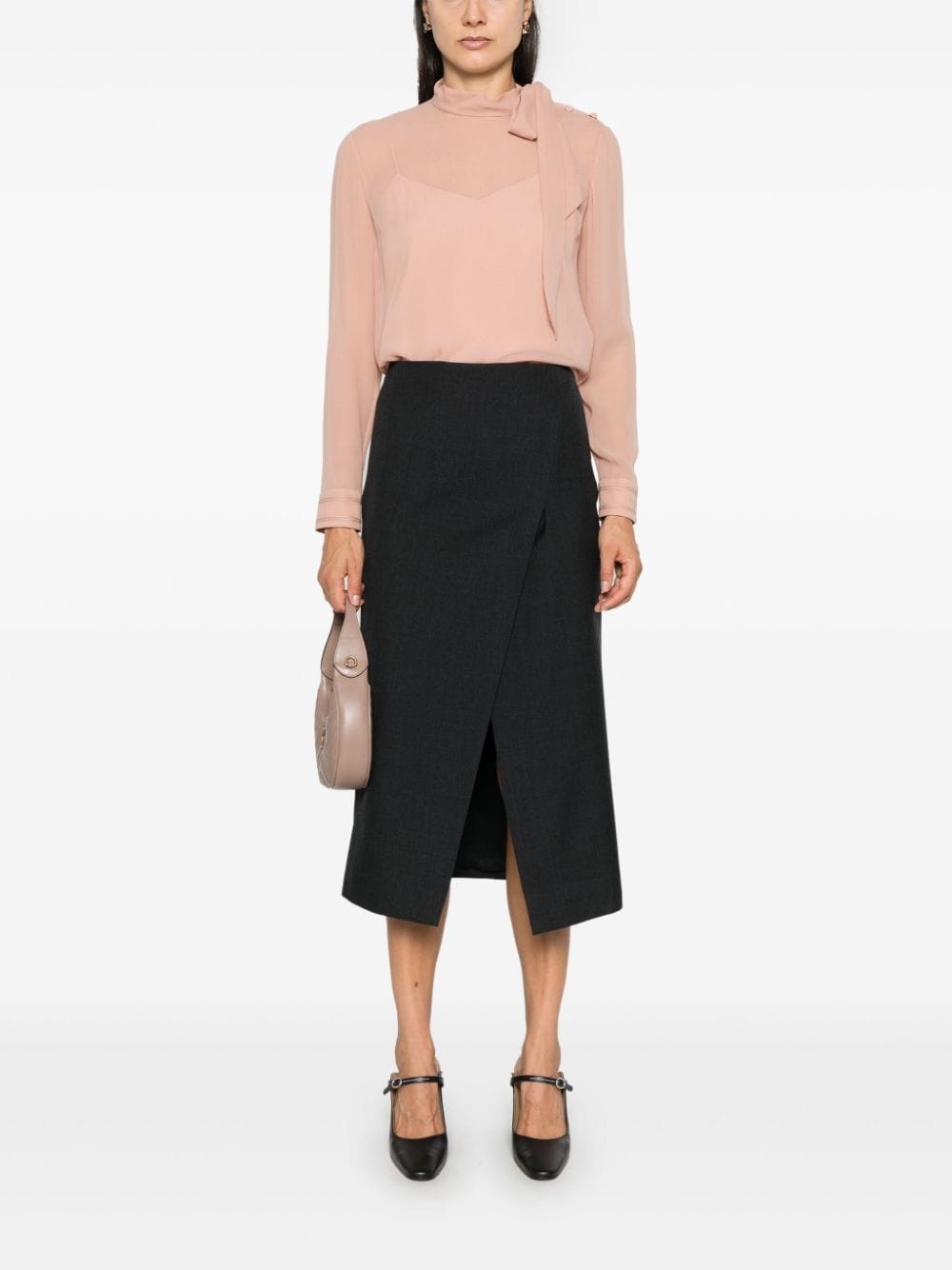 panelled midi skirt - 2