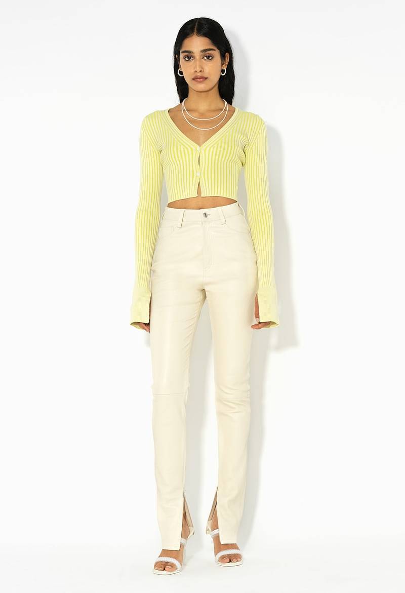 John Elliott SILK COTTON RIB CROPPED CARDIGAN outlook