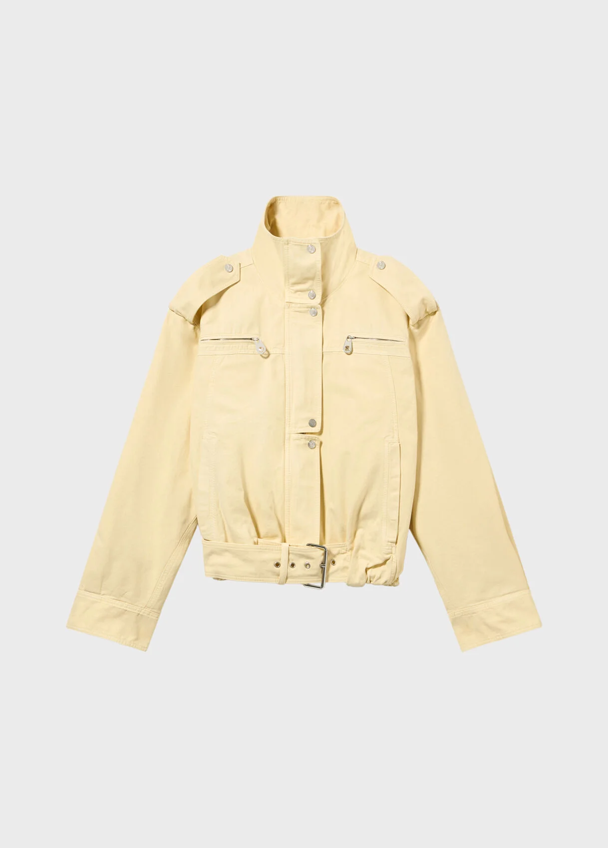 CANVAS BIKER JACKET WITH BELT - 1