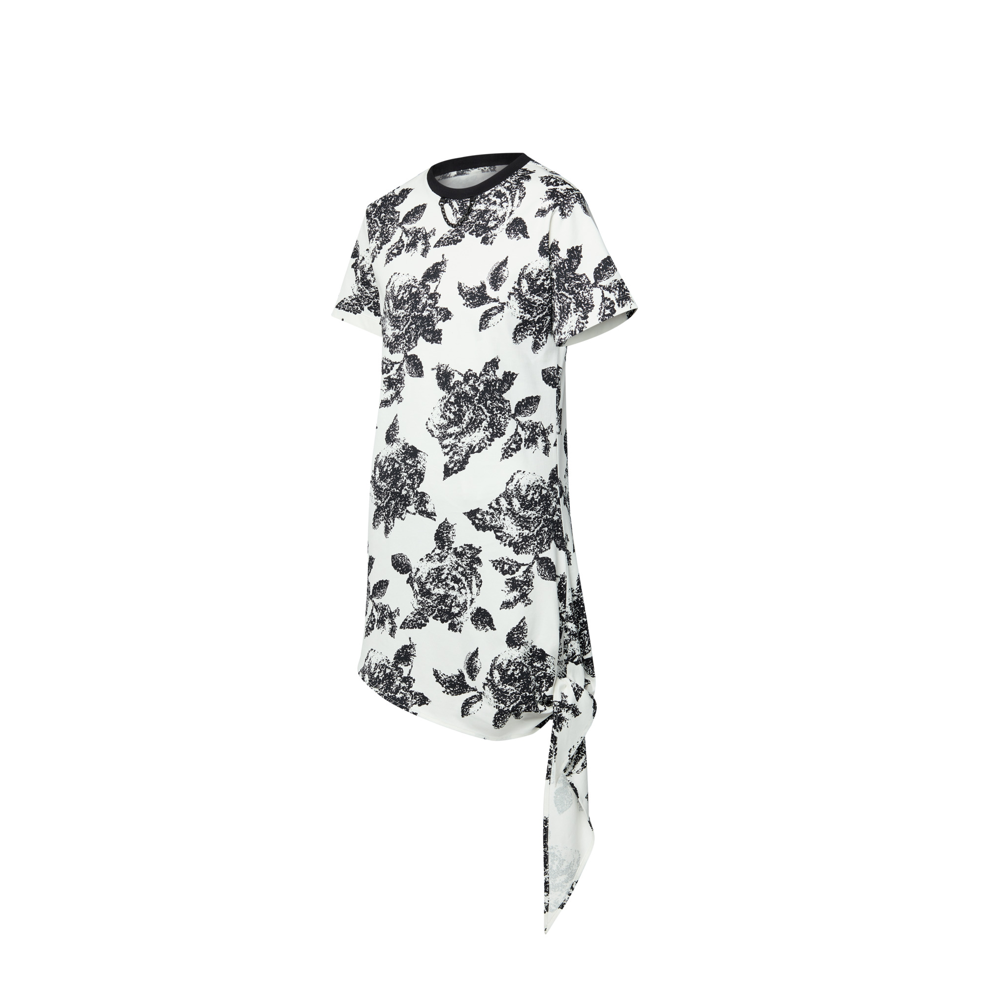Floral Knotted T-Shirt Dress - 2