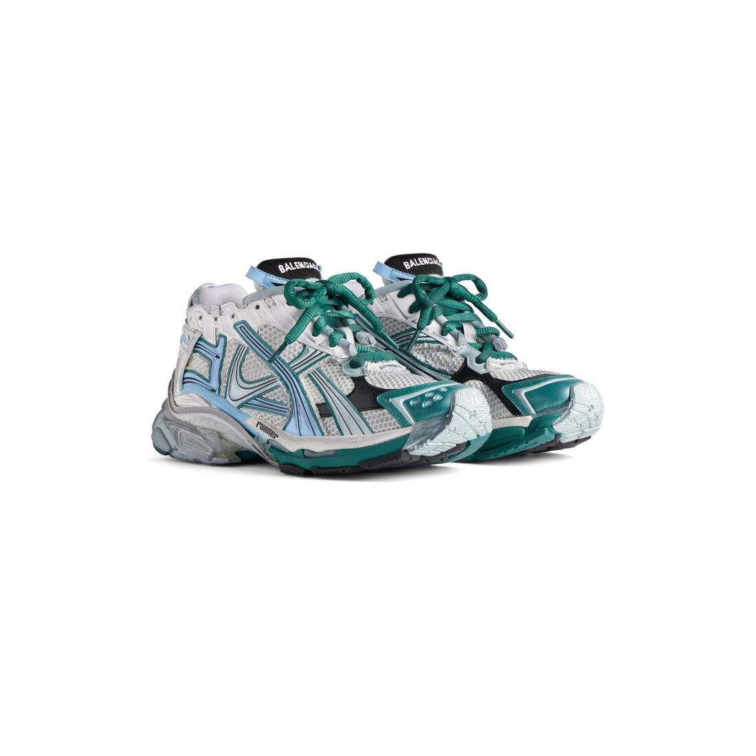 Men's Runner Sneaker  in White/green/blue - 2