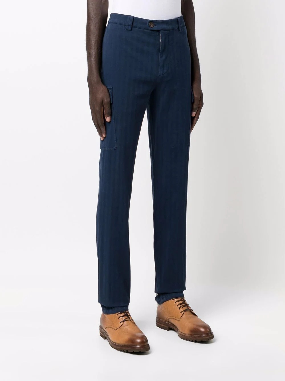 vertical-stripe slim-cut trousers - 3