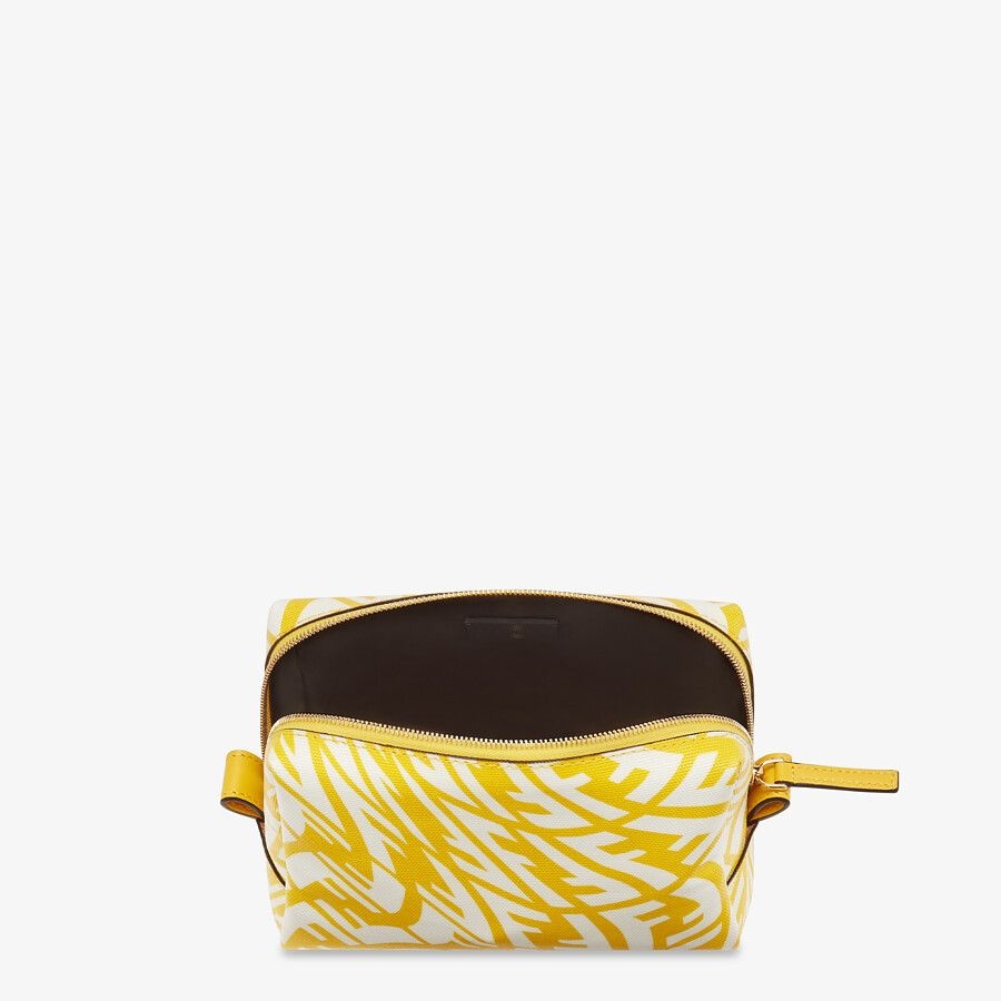 Yellow canvas toiletry case - 3