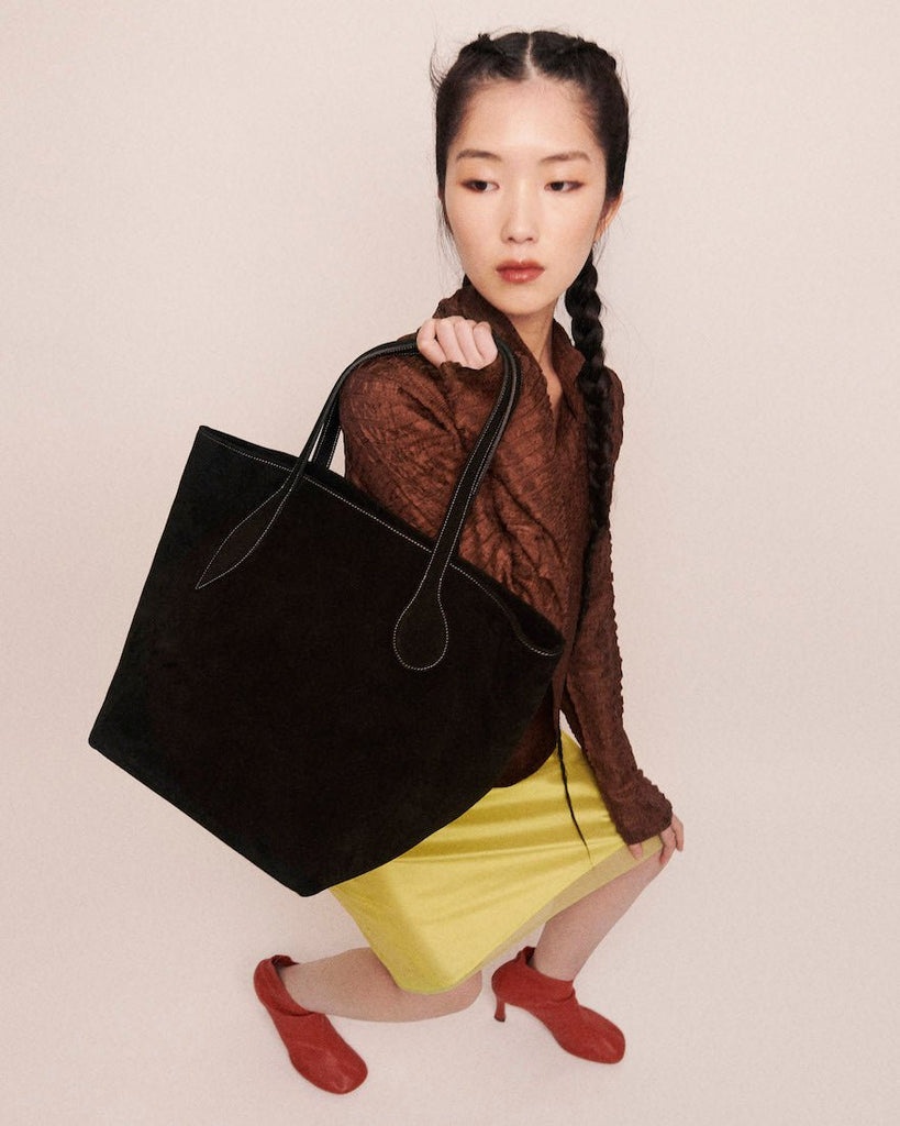 SPROUT TOTE BLACK SUEDE - 4
