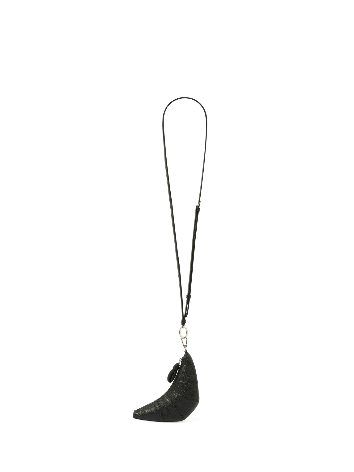 Crossbody Croissant Coin Purse in Black - 6