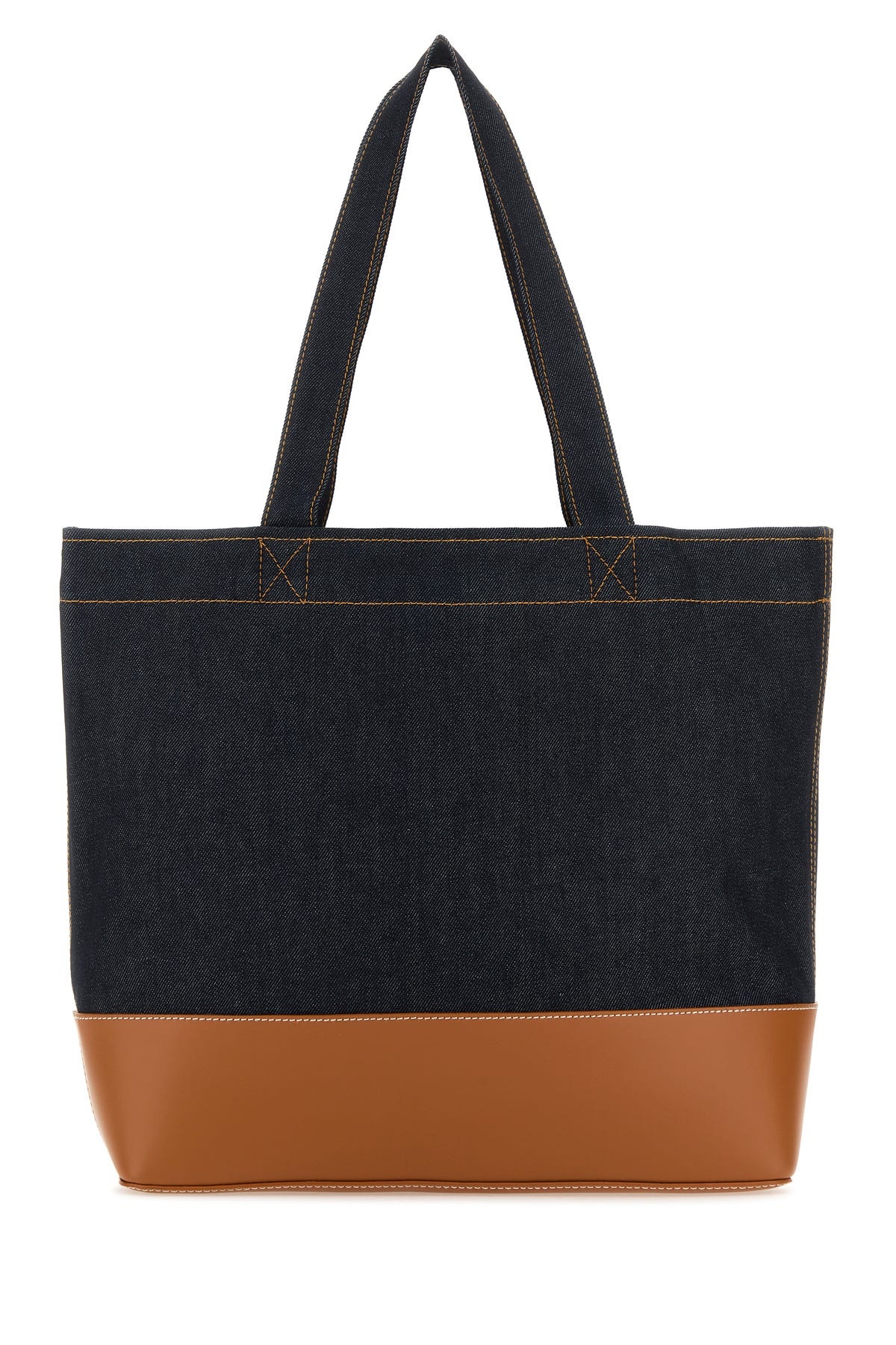 トートバッグ A.P.C. Two-Tone Denim And Leather Mini Axel Shopping Bag A.P.C. Two-tone denim and leather Axel shopping bag