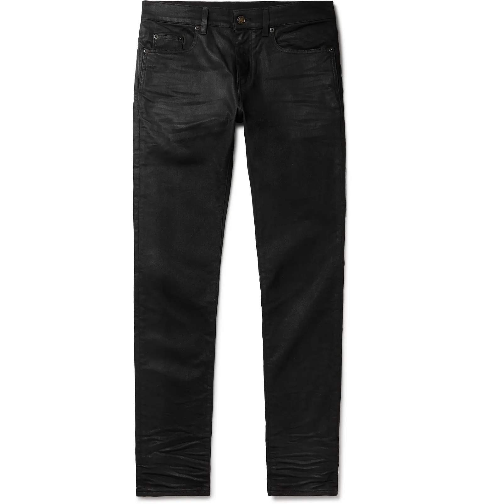 Skinny-Fit Coated Stretch-Denim Jeans - 1