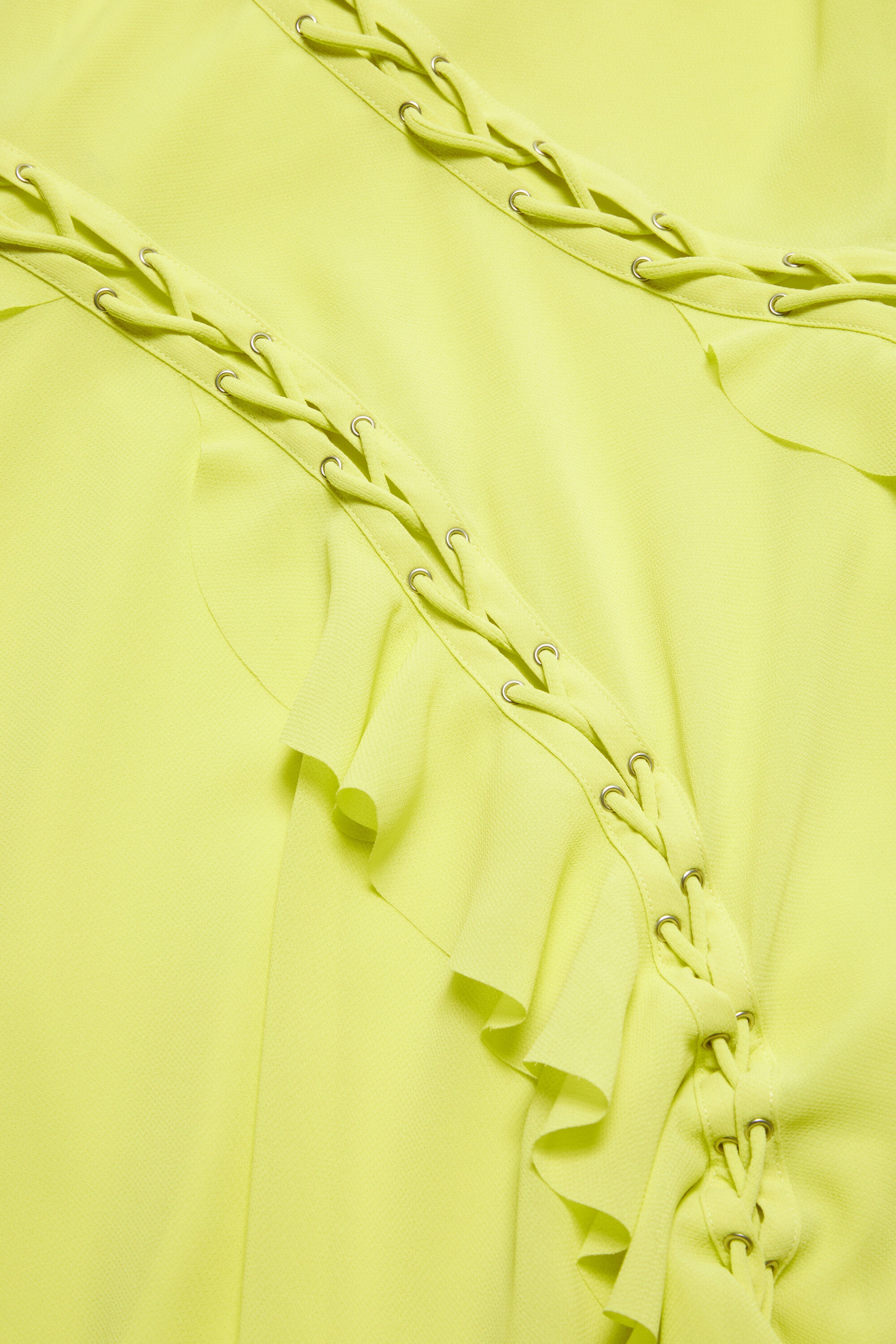 Ruffle strap dress - Acid yellow - 6