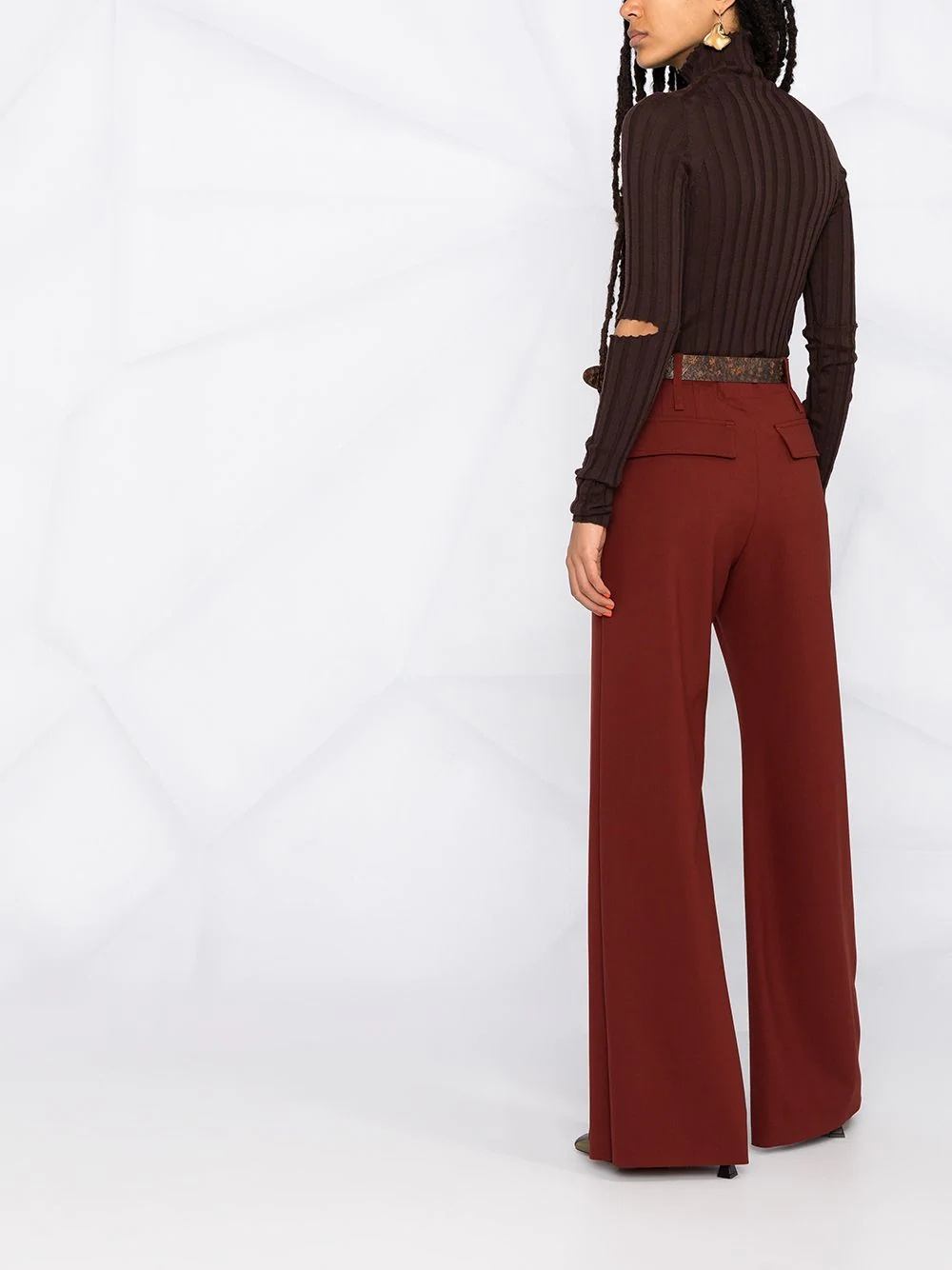 high-rise flared trousers - 4