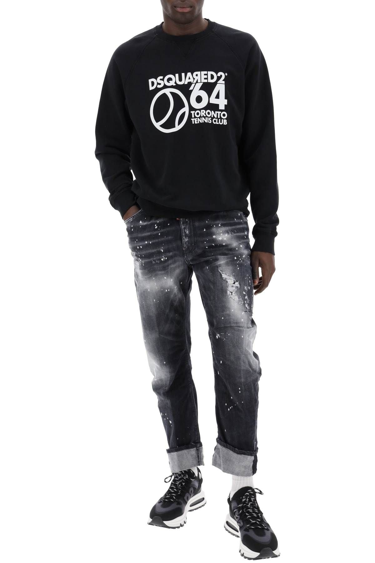 BLACK RIPPED WASH BIG BROTHER JEANS FOR MEN - 2