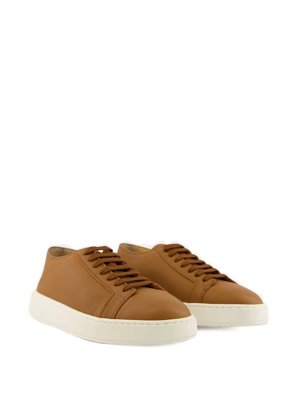 leather lace-up sneakers - 2