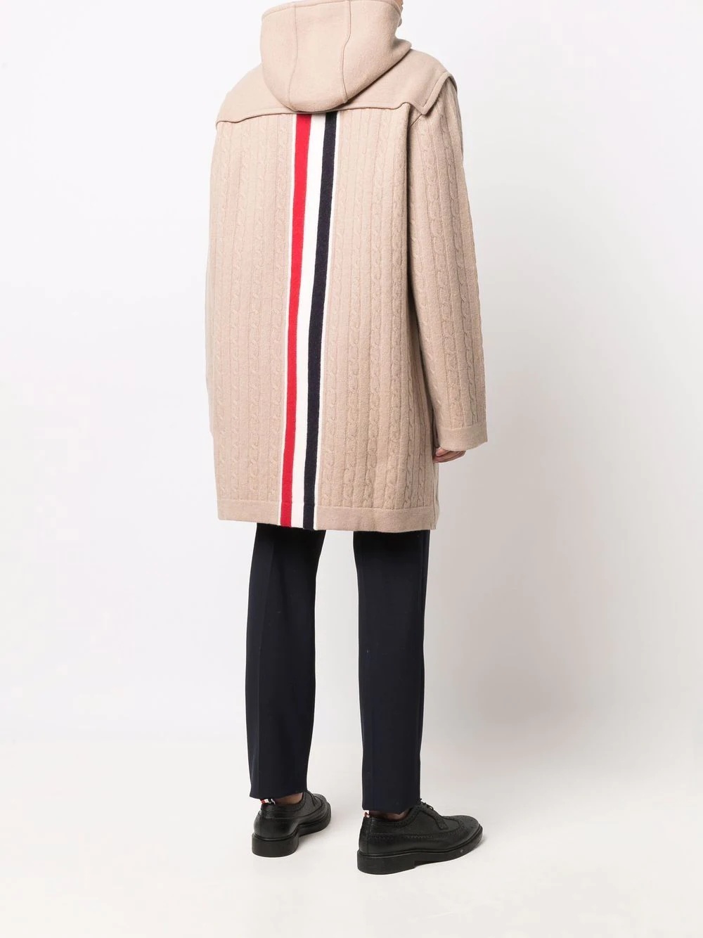 RWB stripe single-breasted coat - 4