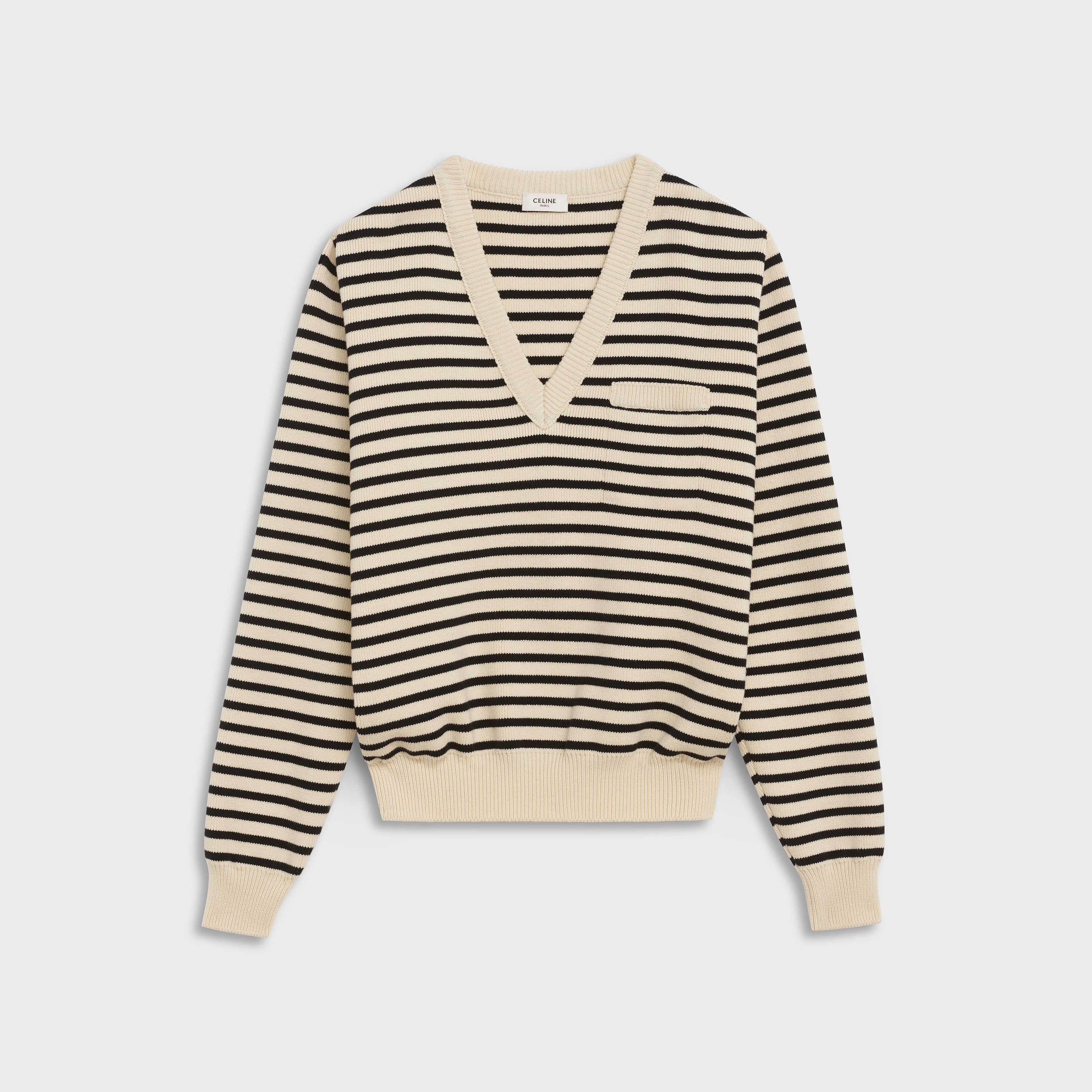 V-NECK SAILOR SWEATER IN COTTON - 1