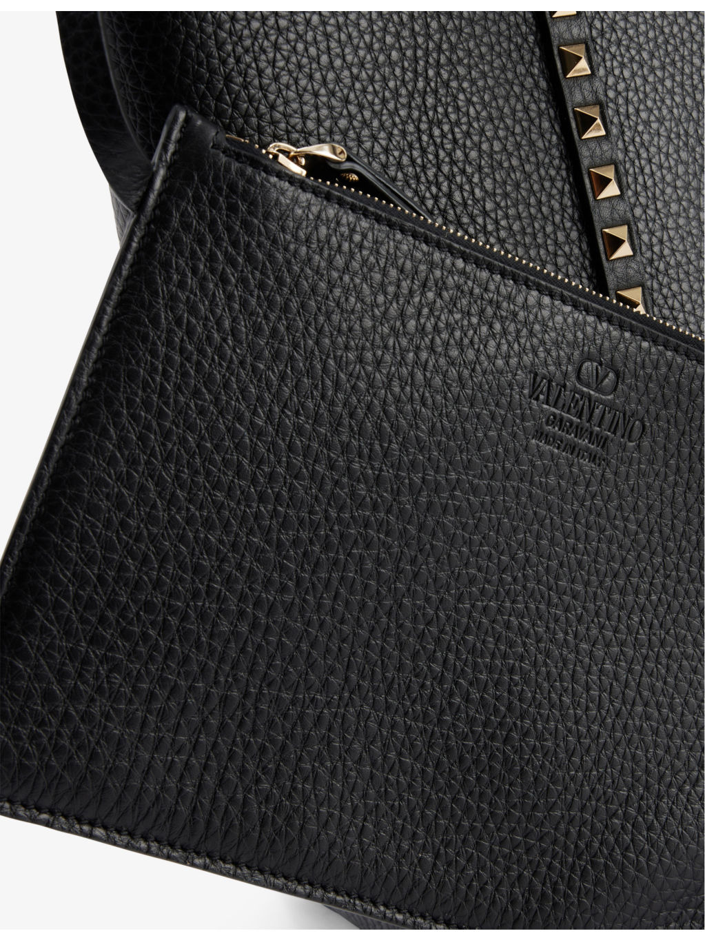 Rockstud grained-leather tote bag - 3