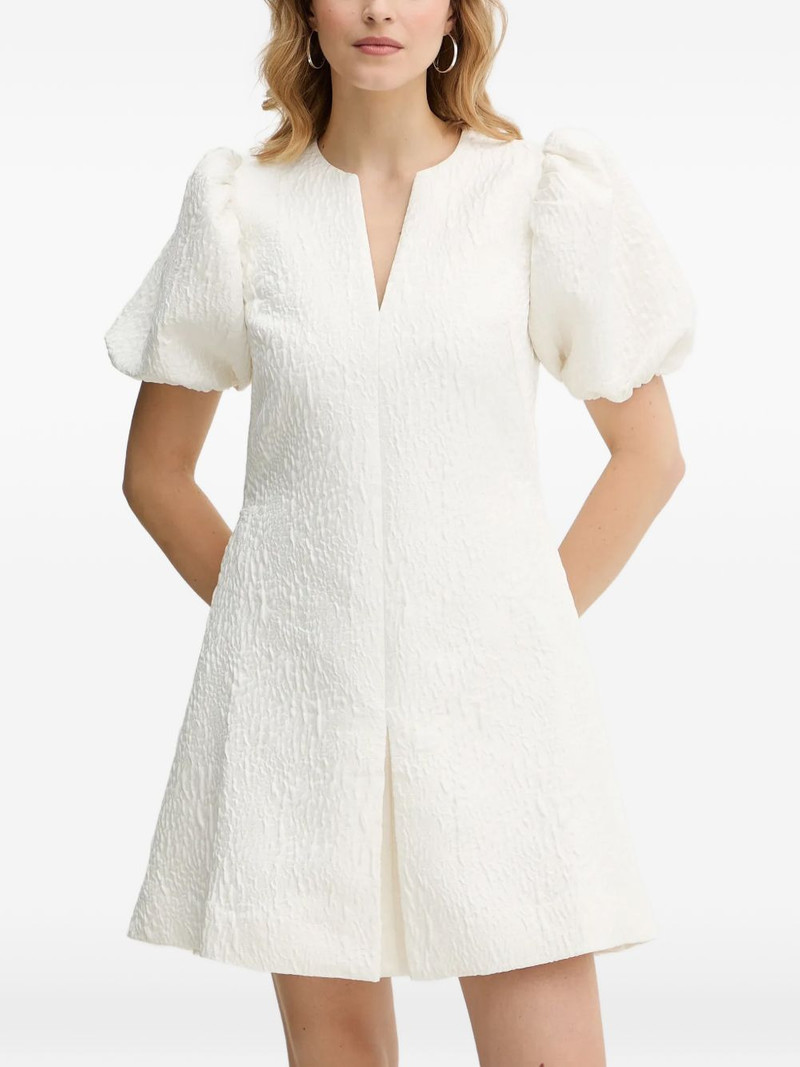 v-neck puff-sleeve mini dress 1