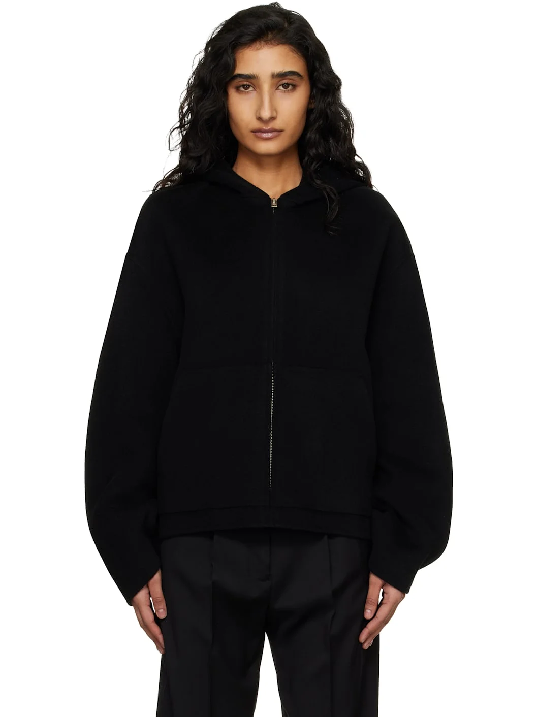 Black Cashmere Hoodie - 1