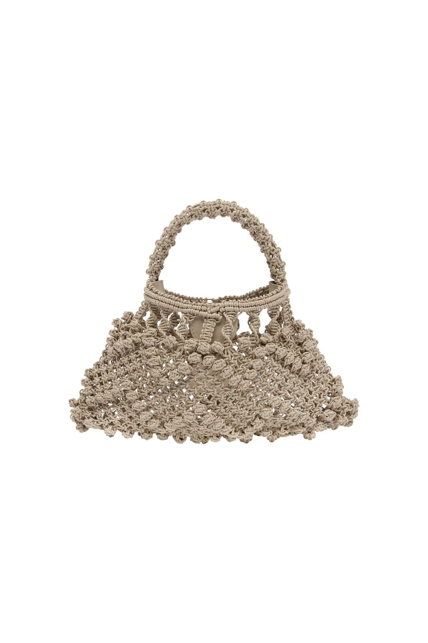 Leather Macrame Micro Crescent Bag - 1