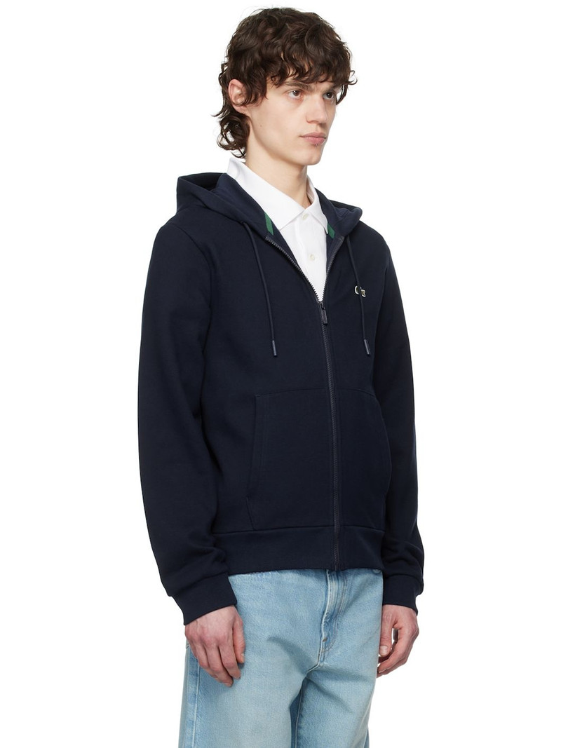 Navy Zip-Up Fleece Hoodie 2