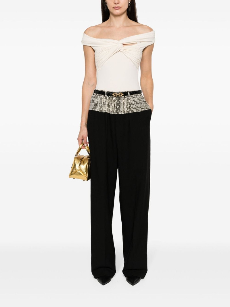 FENDI logo-print tailored trousers outlook