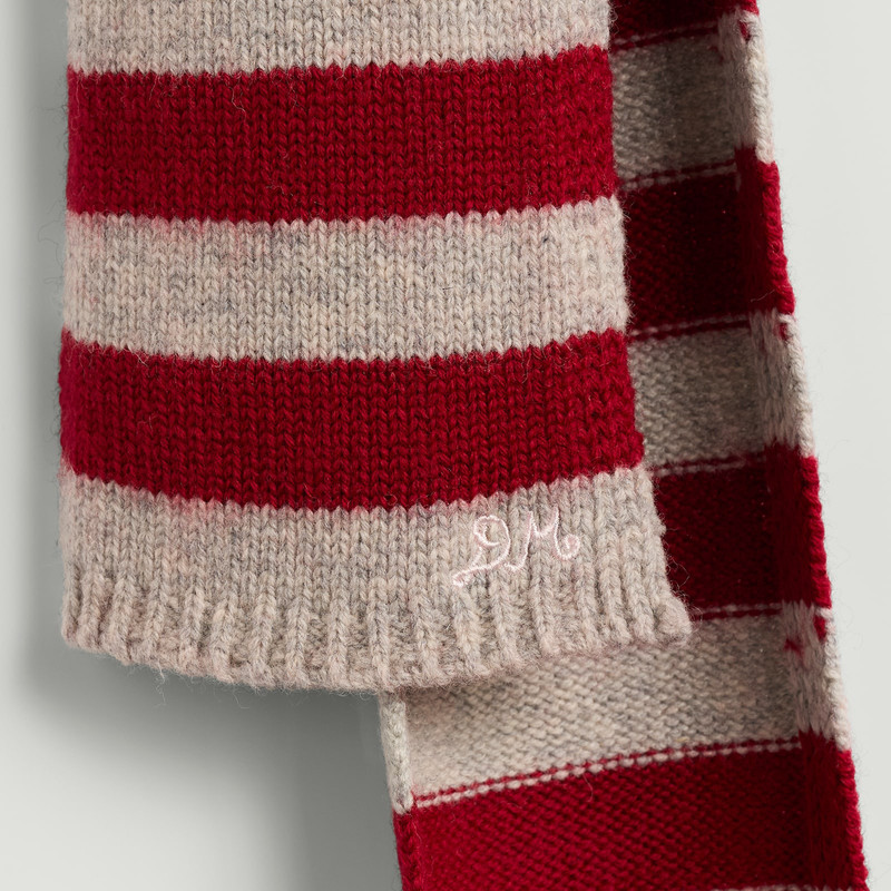Damson Madder Stripe Skinny Scarf 3