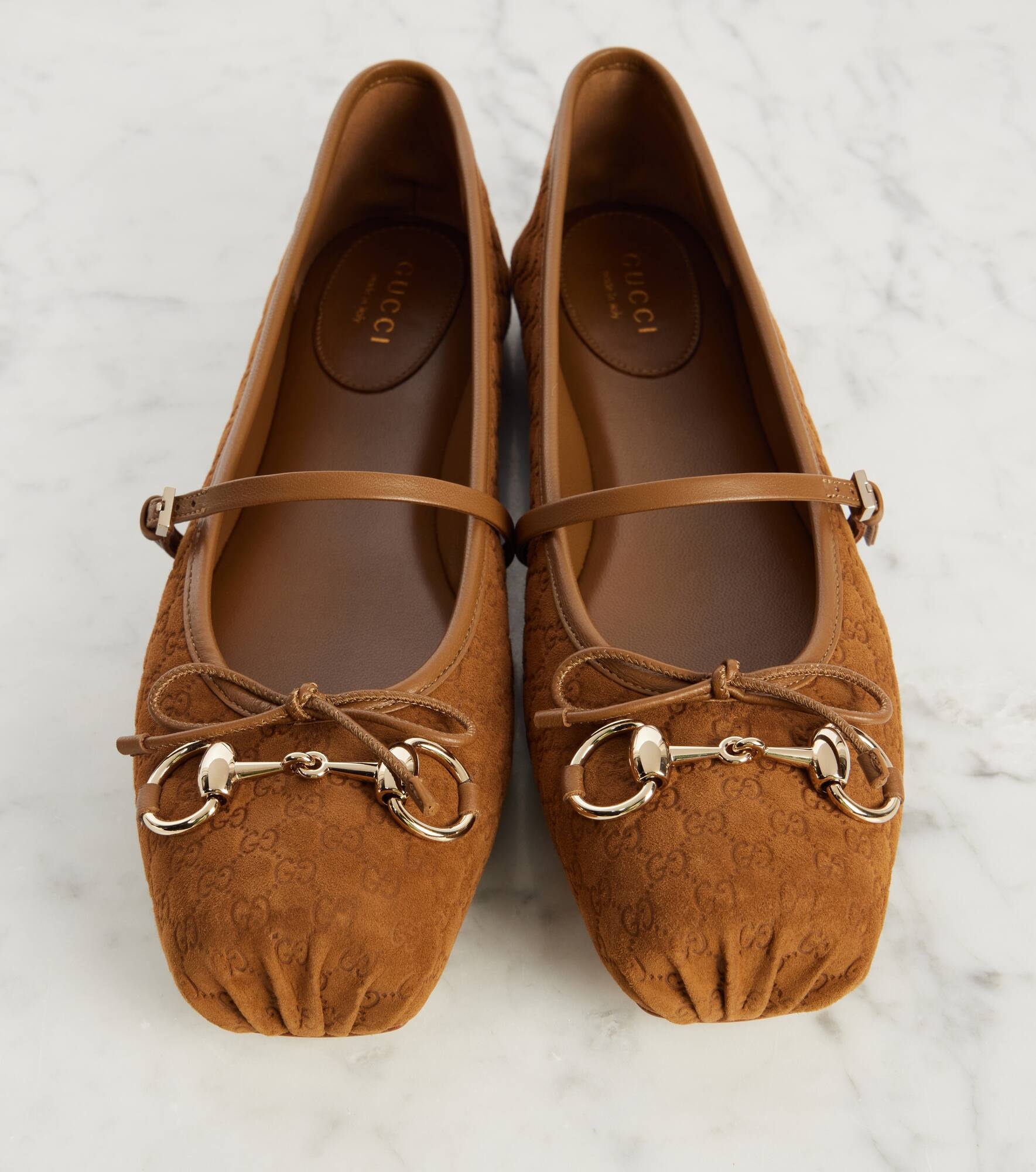 Gucci Horsebit GG suede ballet flats - 5