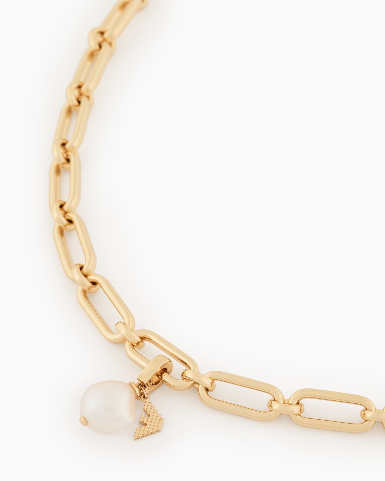 EMPORIO ARMANI GOLD-TONE PEARL CHARM 2