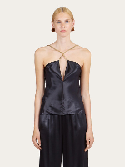 FERRAGAMO Silky top with golden chain strap outlook