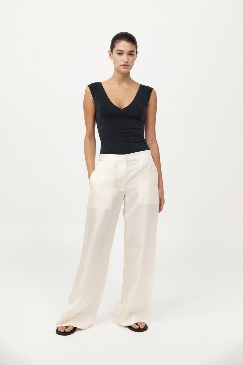 Silk Twill Pants - Milk 2