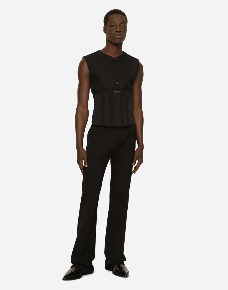 Dolce & Gabbana Full Milano jersey and wool gabardine vest outlook
