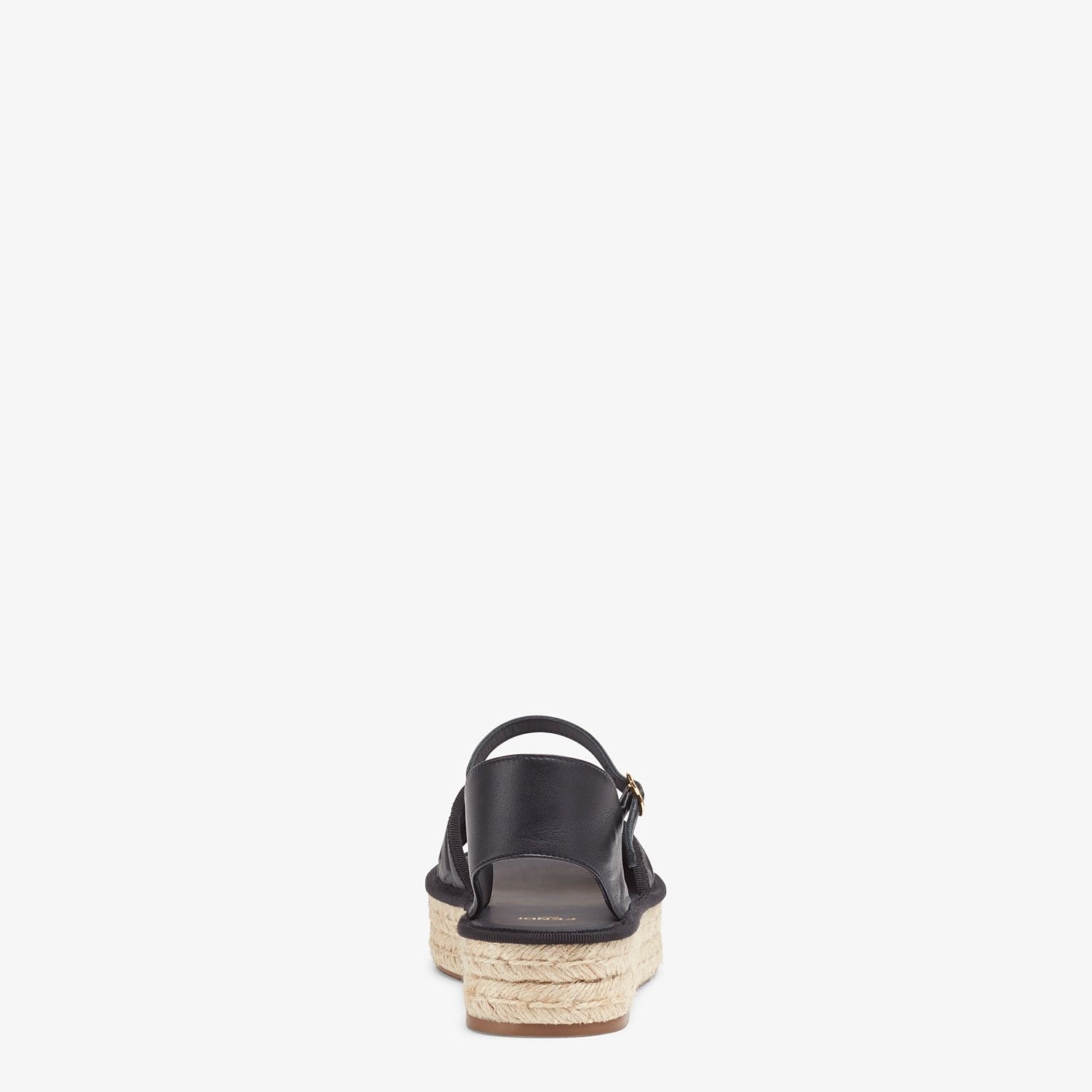 Black leather flatform espadrilles - 3