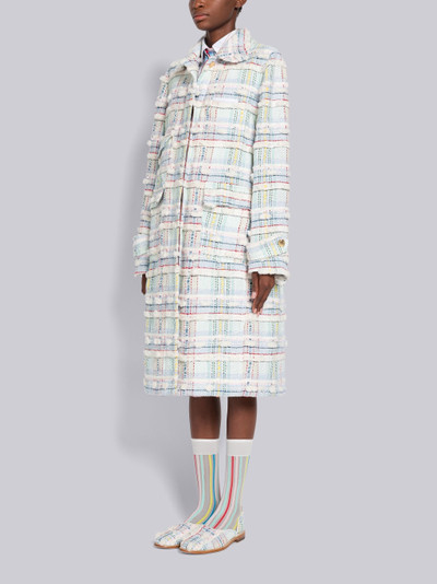 Thom Browne Madras Pouf Tweed Round Collar Utility Coat outlook