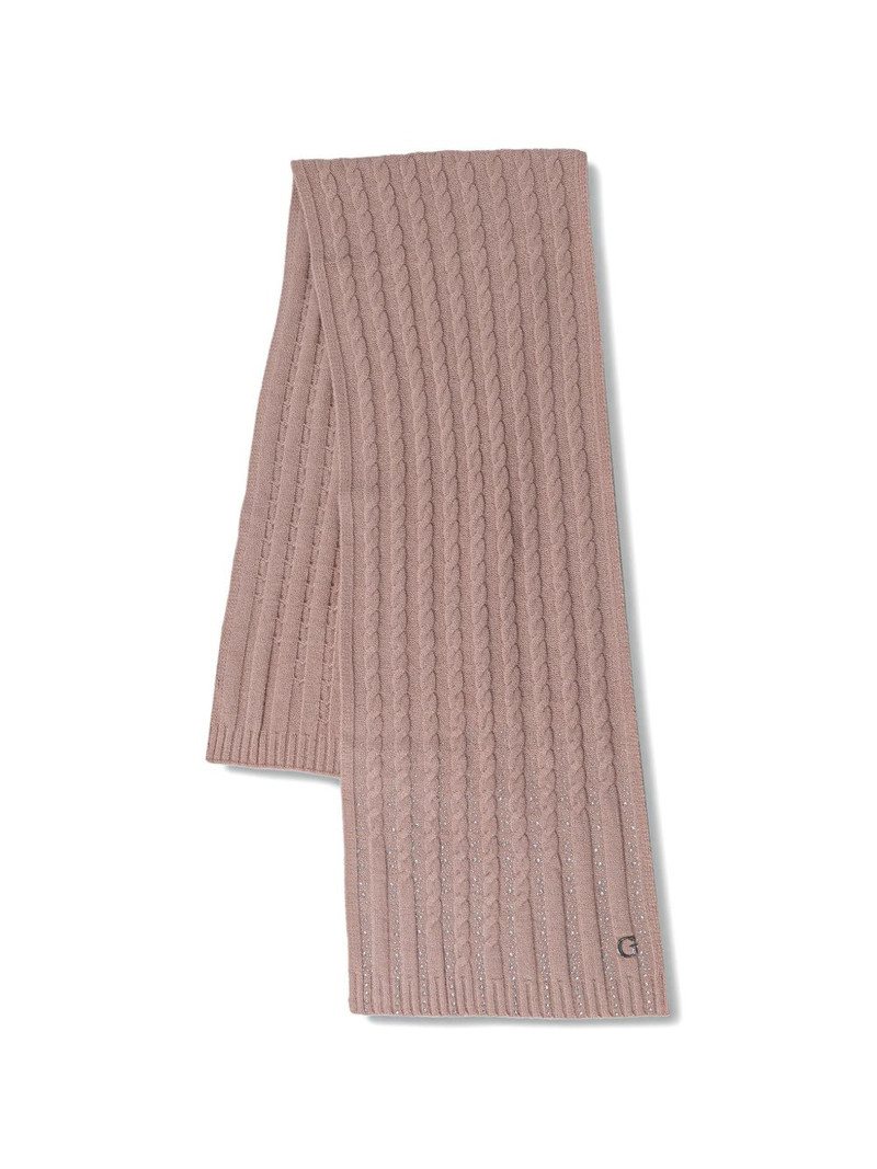 cable-knit rhinestone-embellished scarf 1