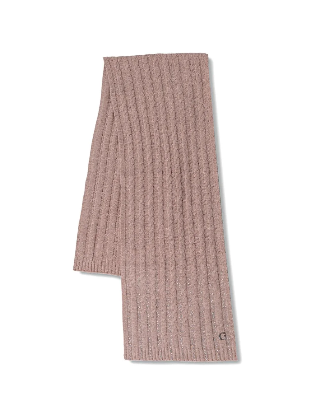 cable-knit rhinestone-embellished scarf - 1