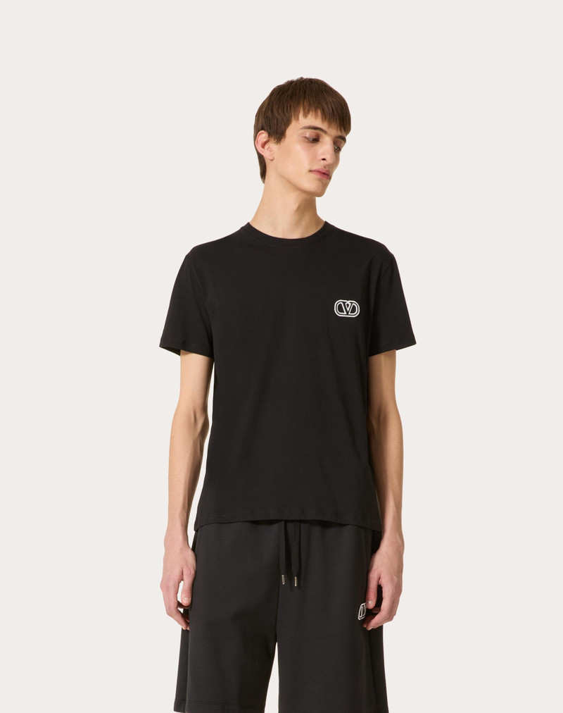 COTTON T-SHIRT WITH VLOGO SIGNATURE PATCH 3