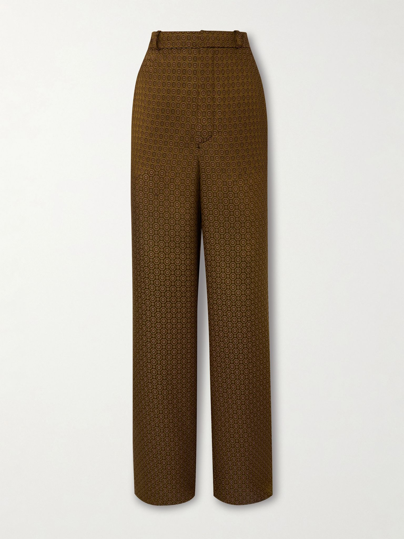 Jacquard wide-leg pants Brown - 1