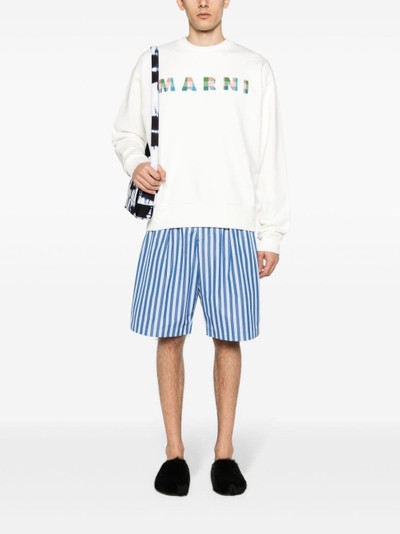 Marni logo-print cotton sweatshirt outlook