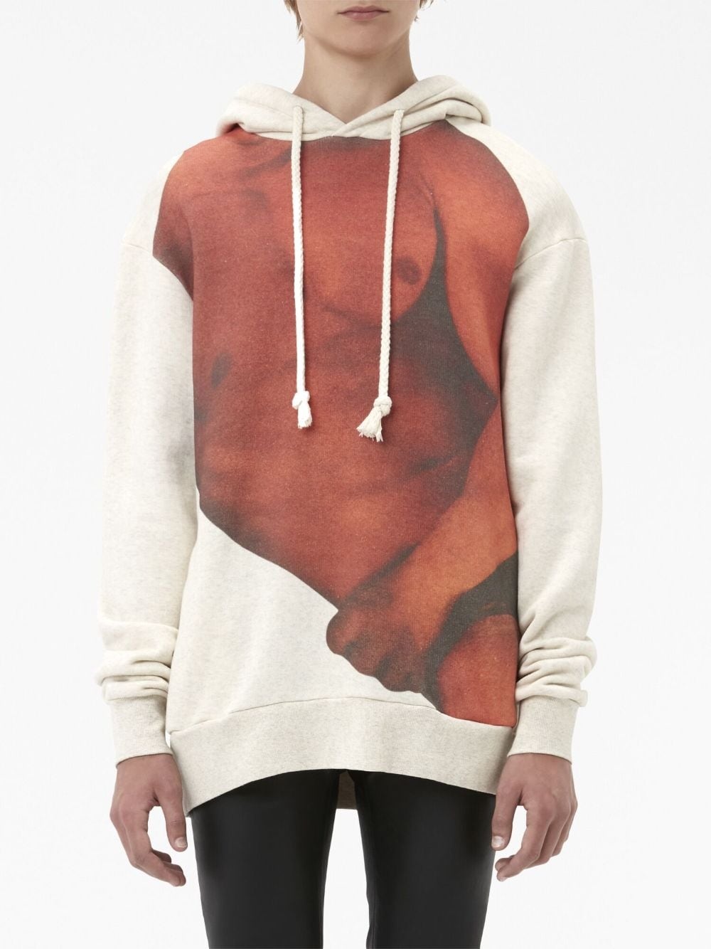 photograph-print cotton hoodie - 3
