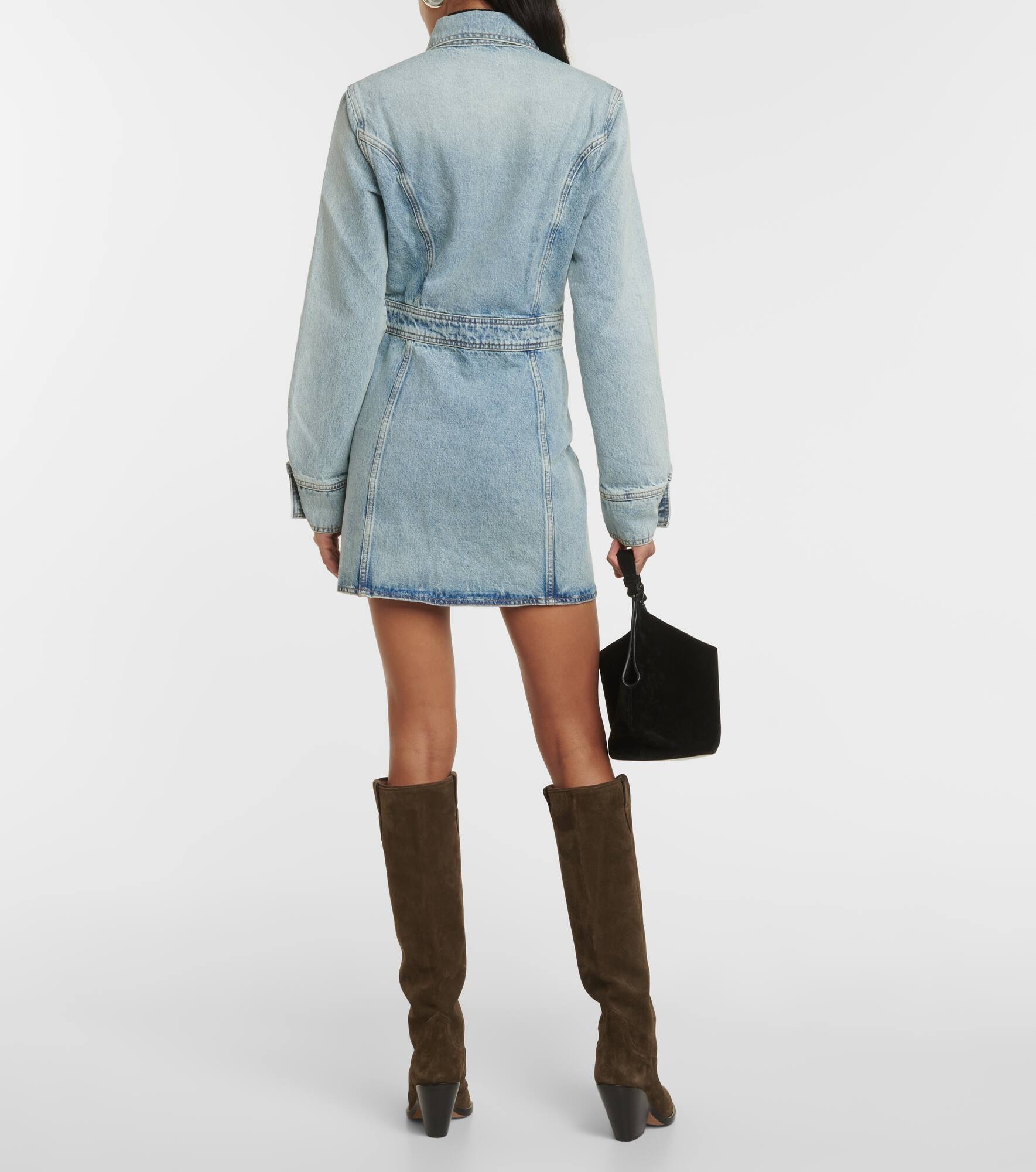 Trucker cotton denim minidress - 3