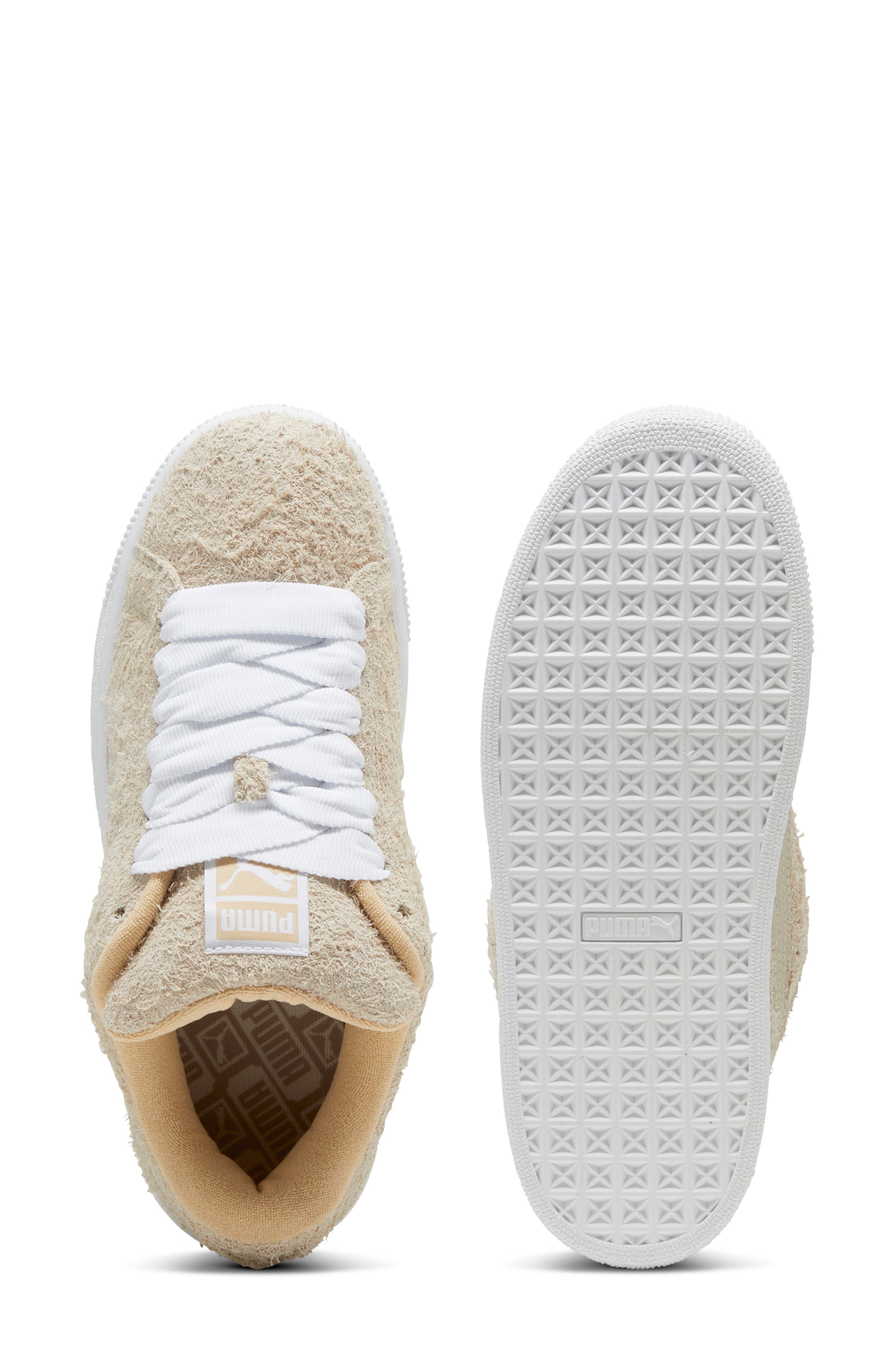 PUMA Suede XL Hairy Sneaker in Alpine Snow-Puma White at Nordstrom - 3