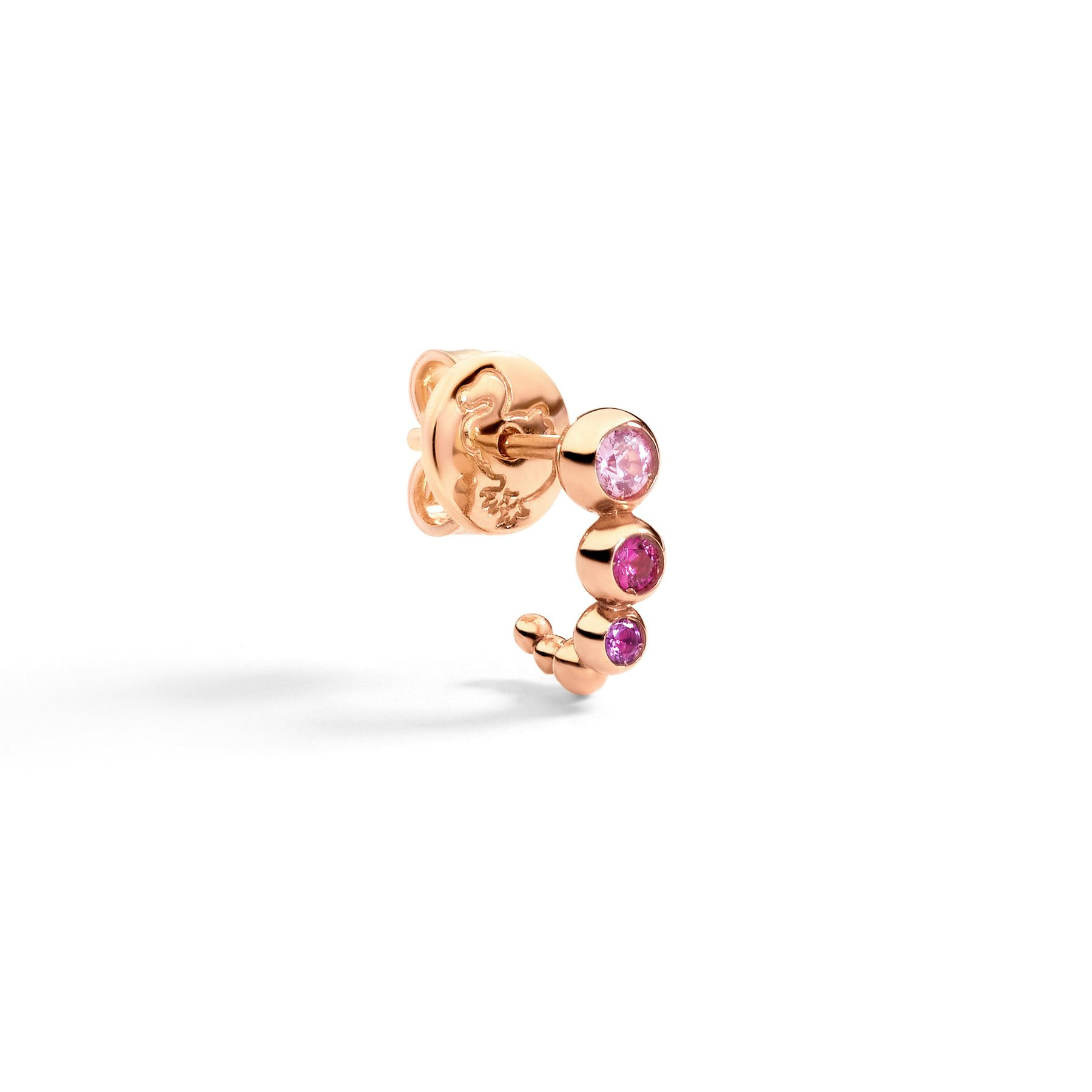 ROSE GOLD & COLOURED STONE BOLLICINE EARRING - 2