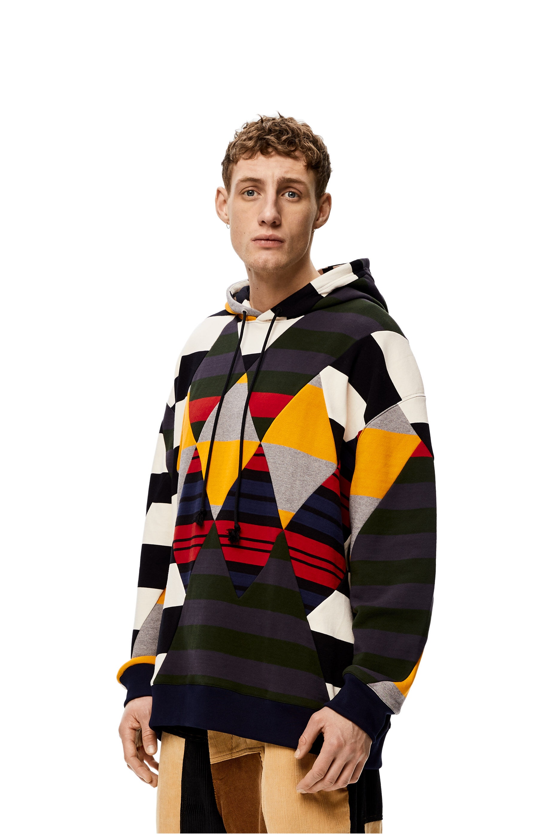 Mosaic striped hoodie in  organic cotton - 3