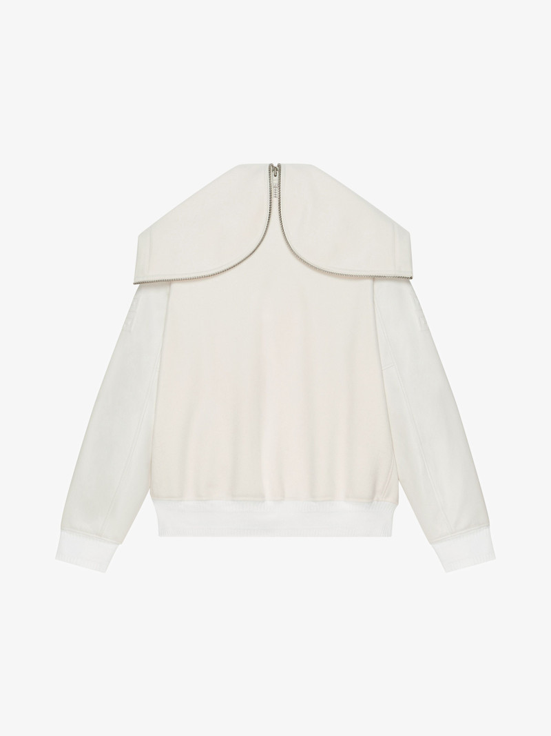 GIVENCHY HOODED VARSITY JACKET IN WOOL AND LEATHER 5